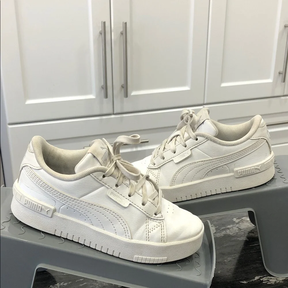 Puma Jada Kids Sneakers | Size CA 12 /US 12C / EU 29 | White Silver | Low-Top - Picture 1 of 11